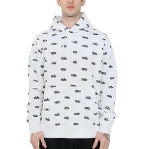 Nike Men's Sportswear Club BB‎ Script White Hoodie Size: Medium NWOT